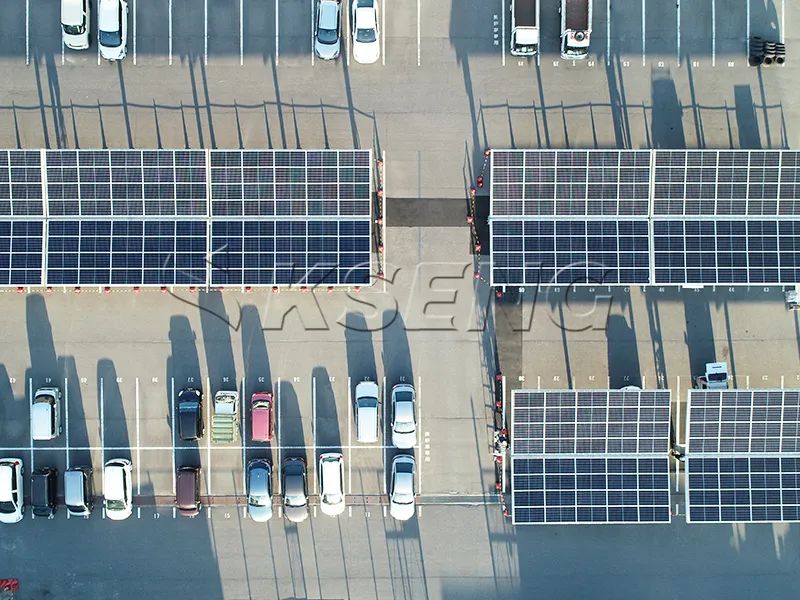 Solução de garagem fotovoltaica KSENG para empresas de proteção ambiental